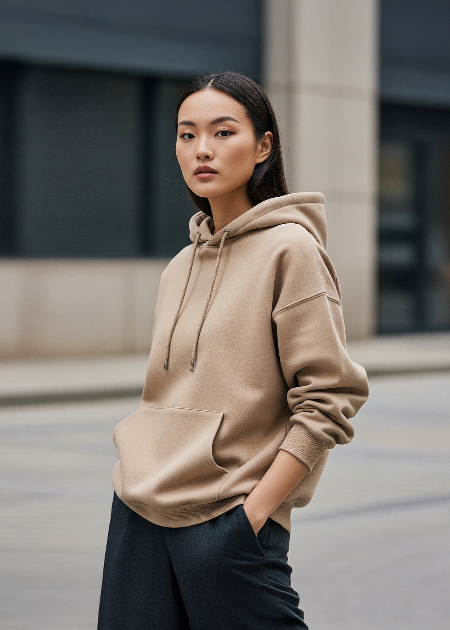 CloudSoft Fleece Hoodie - Beige