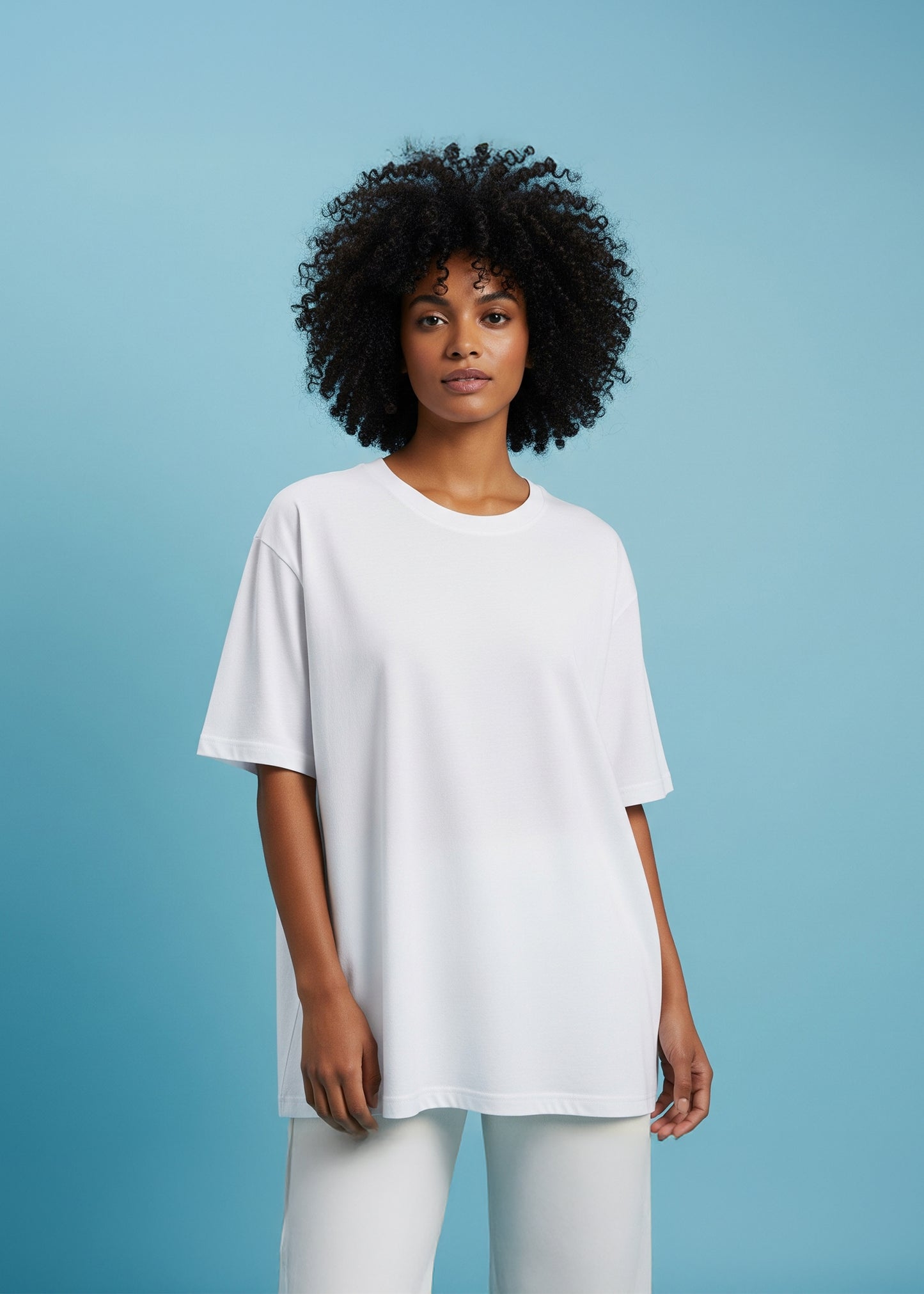 Oversized Solid Tee - White