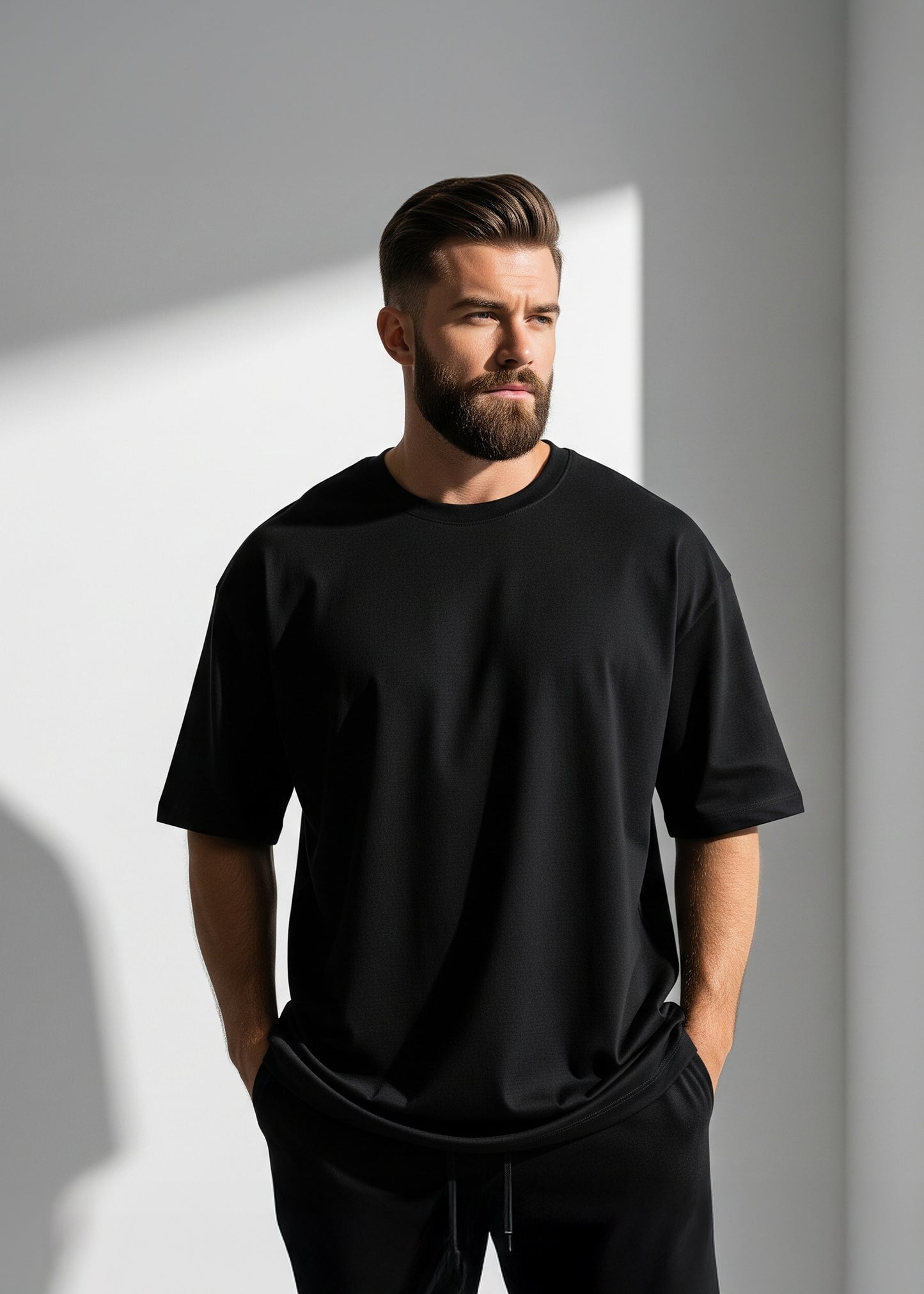 Oversized Solid Tee - Black