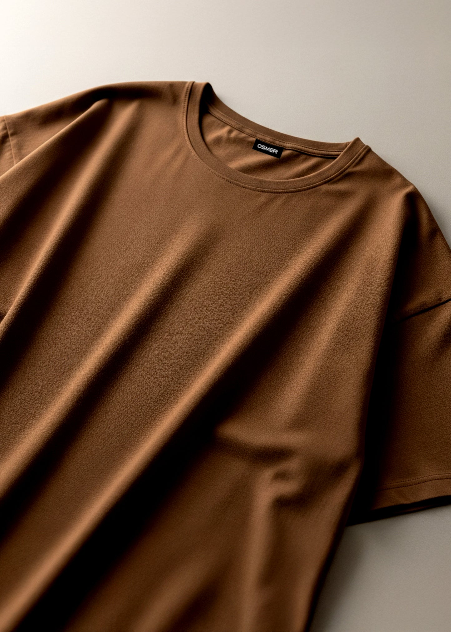 Oversized Solid Tee - Coffee Brown