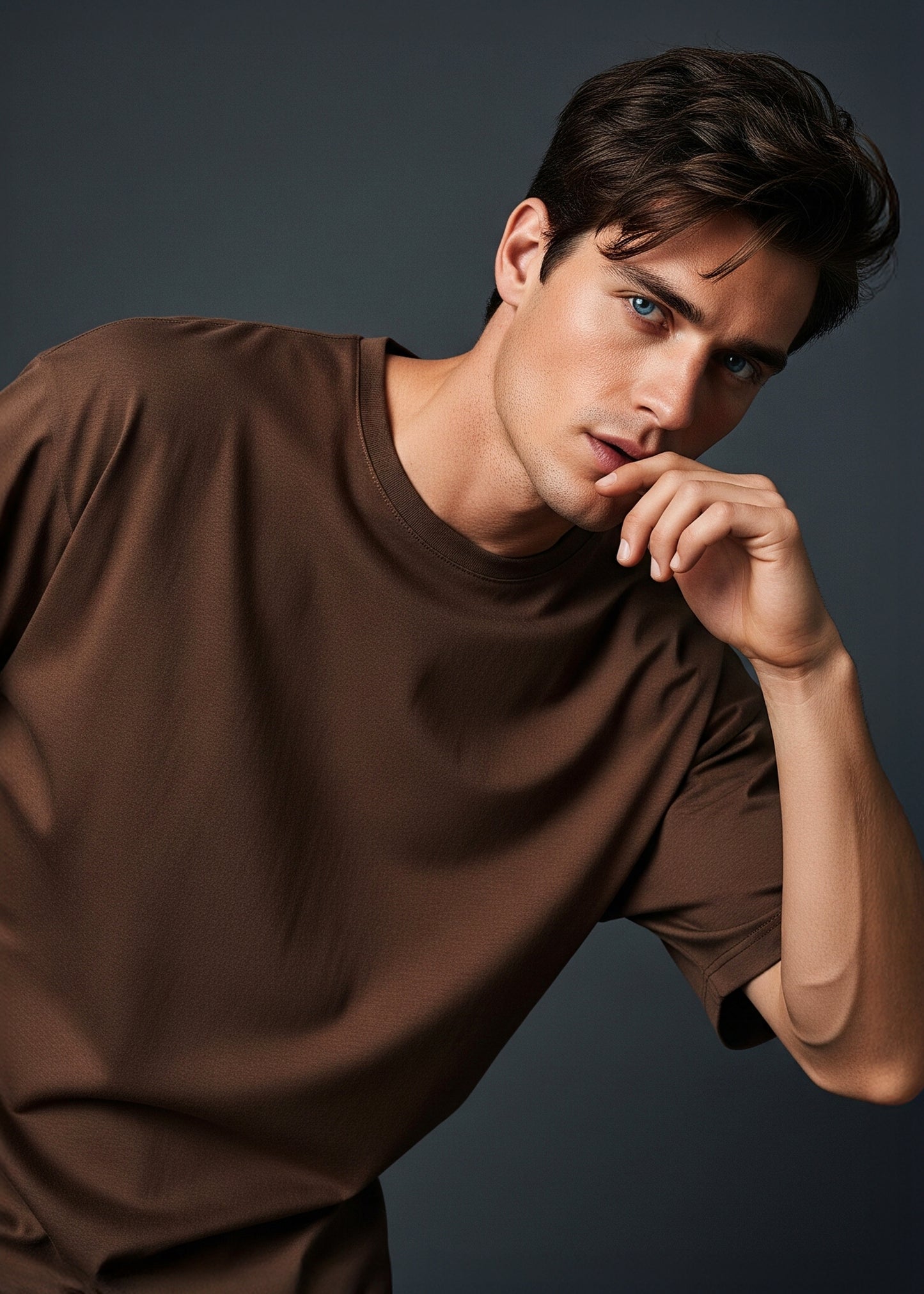 Oversized Solid Tee - Coffee Brown