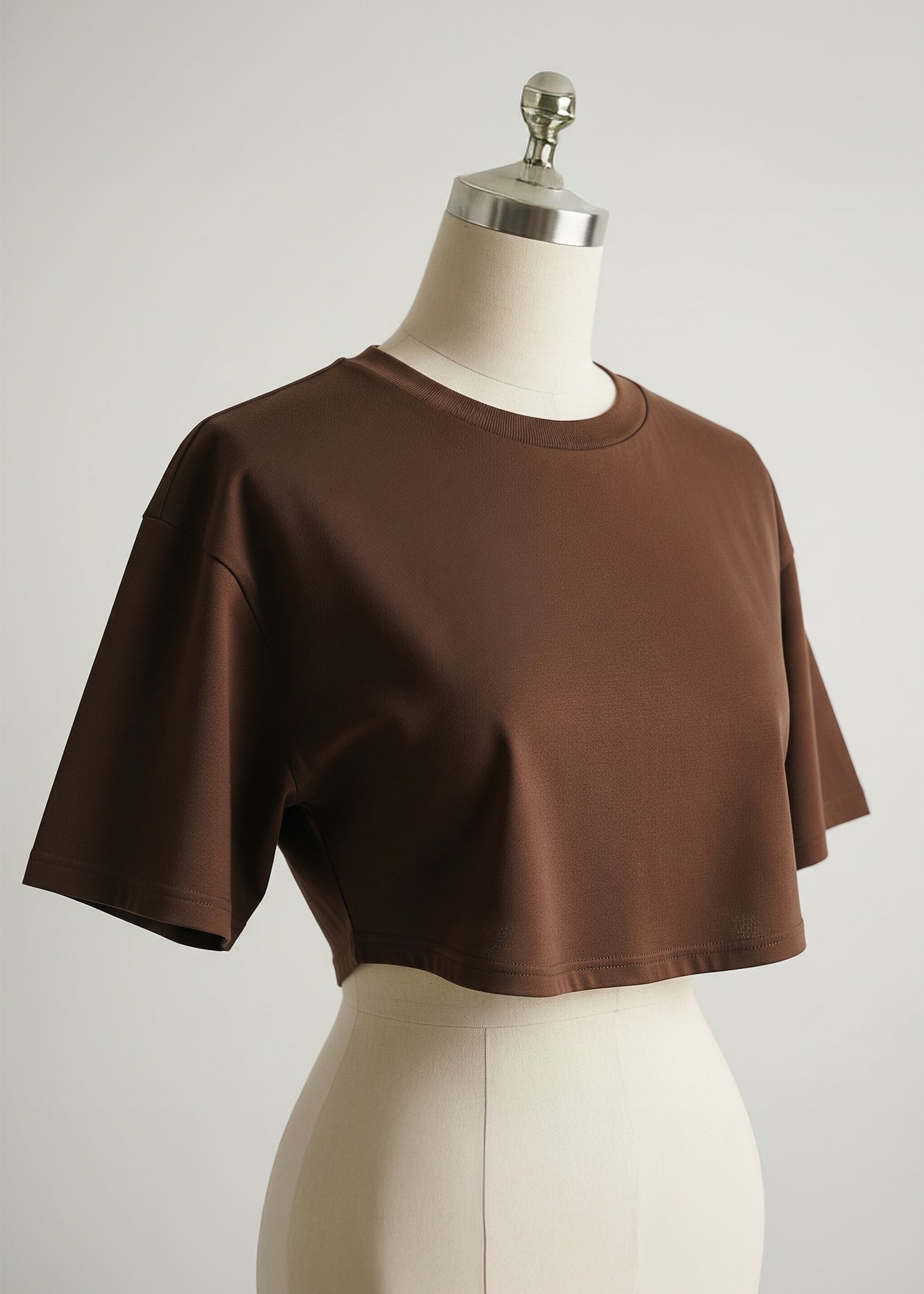 Elite Crop Tee - Chocobrown