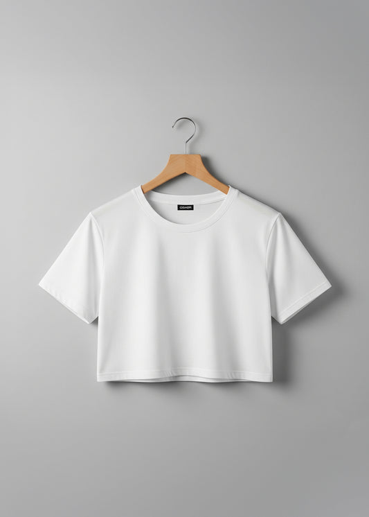 Elite Crop Tee - White