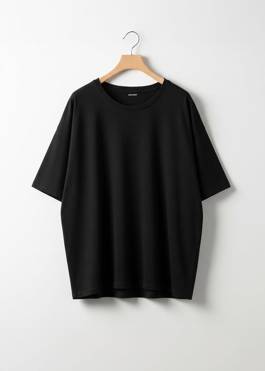 Oversized Solid Tee - Black